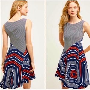 Maeve Anthropologie asymmetrical geometric dress